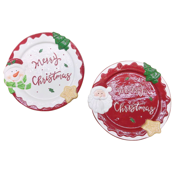 Διακοσμητική στρογγυλή πιατέλα merry Christmas 28cm [00001432] - 2 τεμ.