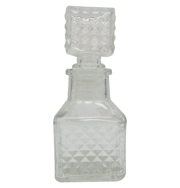 Γυάλινη διάφανη τετράγωνη φιάλη 11x4,5 cm - 50ml [00103208] - 6 τεμ.