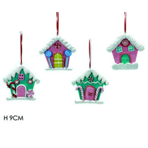 Kρεμαστό Χριστουγεννιάτικο σπιτάκι [02404361] - 6 τεμ.