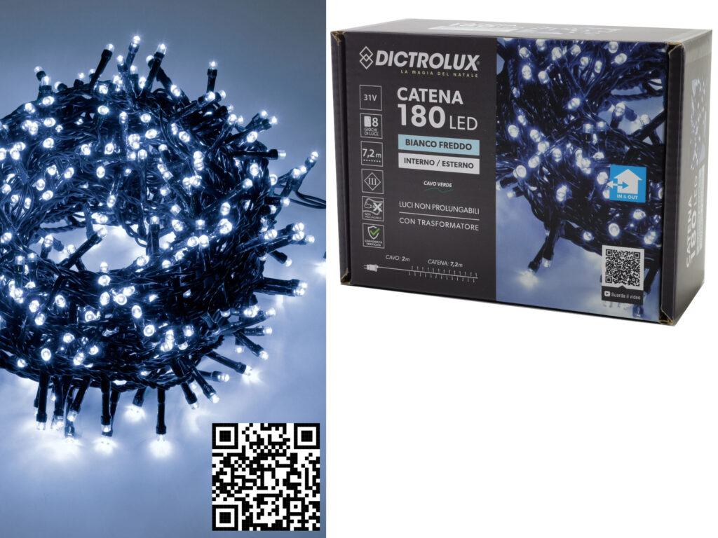 180 λαμπάκια λευκό ψυχρό 2m [02449956] - 2 τεμ.