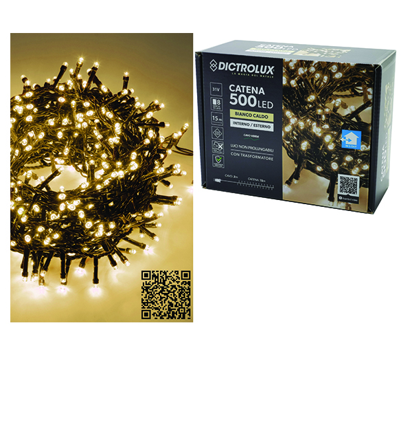 500 λαμπάκια led θερμό λευκό15m [02450509] - 1 τεμ.