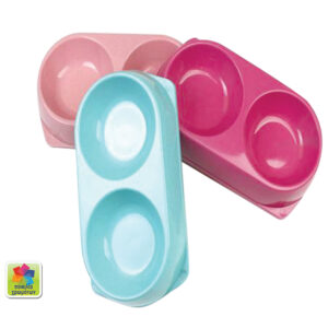 Διπλό μπόλ φαγητού σκύλου σε διάφορα χρώματα [10501608] - 2 τεμ.