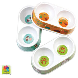 Διπλό μπόλ φαγητού σκύλου σε διάφορα σχέδια [10501612] - 6 τεμ.