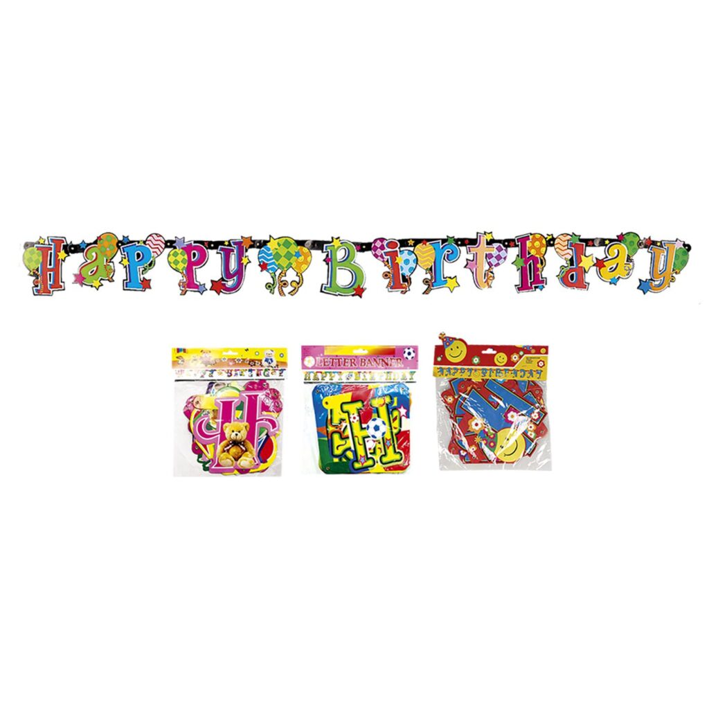 Χάρτινη γιρλάντα happy birthday 17x200cm Homie 3732 - 1 τεμ.