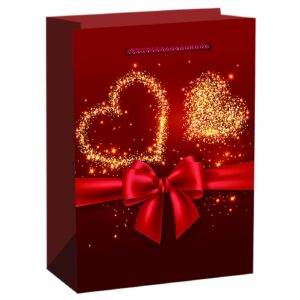 Τσάντα δώρου χάρτινη καρδιές (23cm) 23x17x8cm Homie 42137 - 12 τεμ.