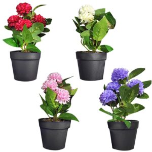 Γλαστράκι Μαύρο με Χώμα & Χρυσάνθεμα 20x ø7,5cm Homie 423035 - 12 τεμ.