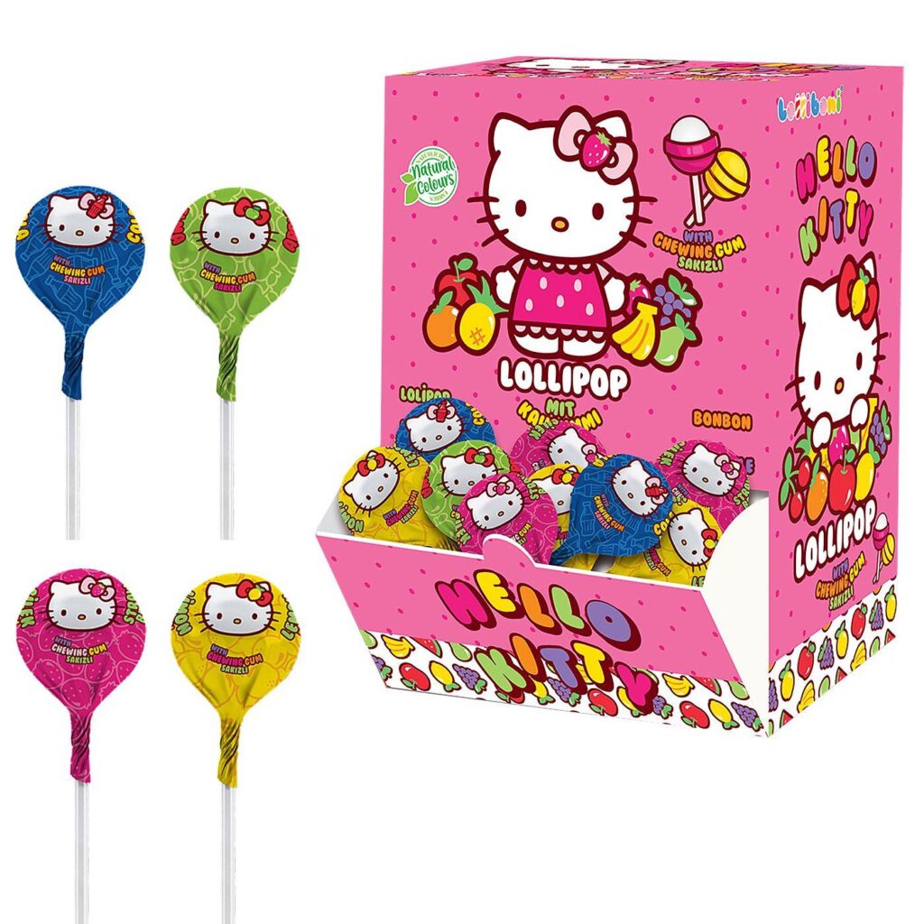 Γλειφιτζούρι με τσίχλα hello kitty 16gr Yammi's 44200 - 100 τεμ.