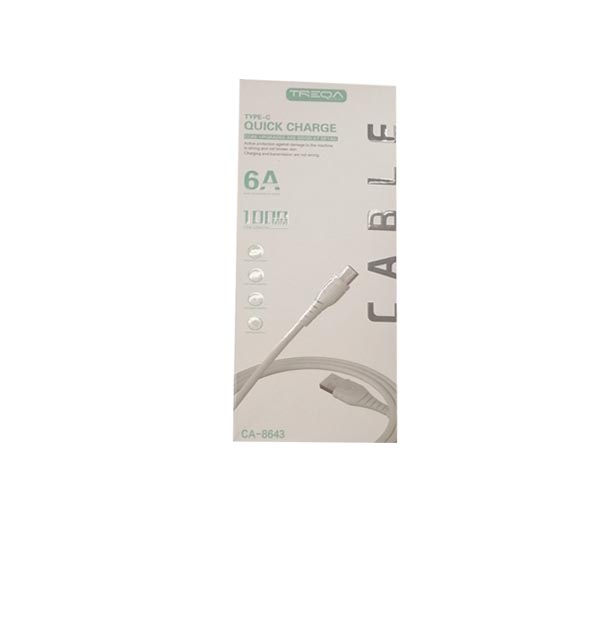 Treqa Καλώδιο ταχείας φόρτισης CA-8643 type-c 1m 6A [30502114] - 6 τεμ.