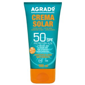 Αντηλιακή κρέμα προσώπου αδιάβροχη agrado spf50 100ml Agrado 8332 - 15 τεμ.