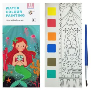 Άλμπουμ χρωματισμού με νερομπογιές & πινέλο γοργόνα 19x8cm JustNote 703226 - 1 τεμ.