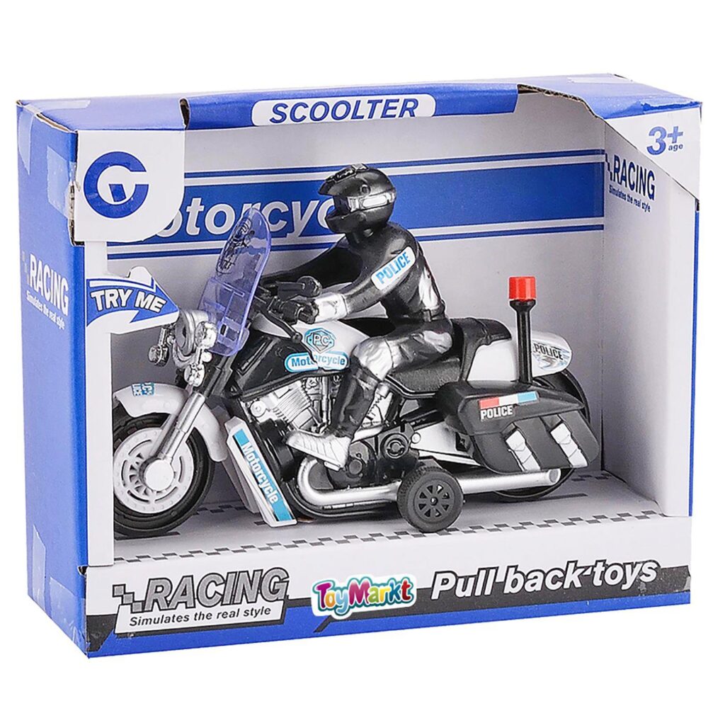 Μότο pull back με αστυνομικό, με ήχους & φως 17x14x6cm ToyMarkt 902114 - 1 τεμ.