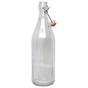 Γυάλινο μπουκάλι νερού 1 λίτρου Costolata με έλασμα [70101368] - 20 τεμ.