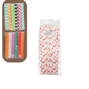 Σετ 25 χάρτινα καλαμάκια 20cm [70701391] - 6 τεμ.