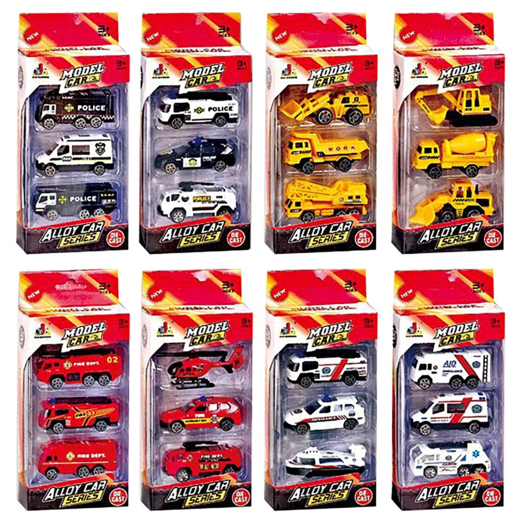 Σετ 3 Οχήματα die Cast Metal Free Wheels 22x9x4,5cm ToyMarkt 913361 - 1 τεμ.
