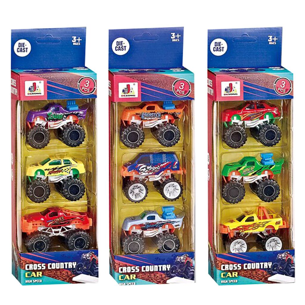 Σετ 3 μίνι αγροτικά μεγάλες ρόδες die cast metal free wheels 9x25x6cm ToyMarkt 913362 - 1 τεμ.