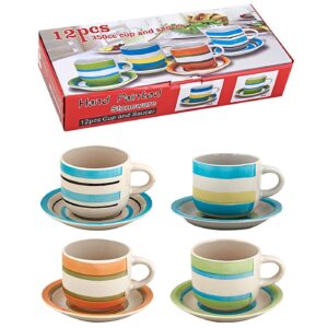 6 φλυτζάνια & 6 πιάτα για καφέ μεγάλα πορσελάνης 330ml Homie 1001843 - 1 τεμ.