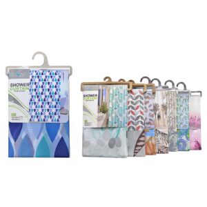 Κουρτίνα μπάνιου εμπριμέ peva 180x180cm Homie 1011101 - 1 τεμ.