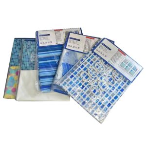 Κουρτίνα μπάνιου ενισχυμένη με σχέδια 180x180cm Homie 101973 - 1 τεμ.