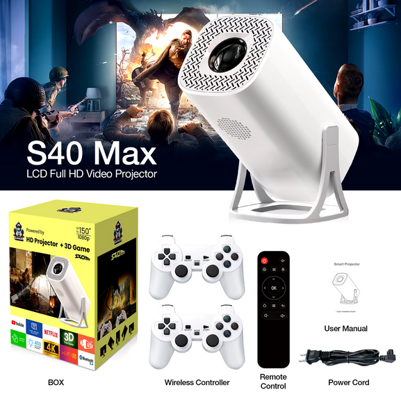 Κονσόλα παιχνιδιών & multimedia με προτζέκτορα και 2 χειριστήρια - S40 MAX - 811627 - Image 2
