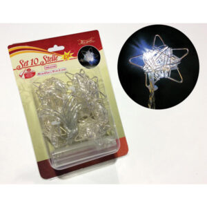 10 λευκά ψυχρά λαμπάκια μπαταρίας - αστεράκι [00002307] - 2 τεμ.