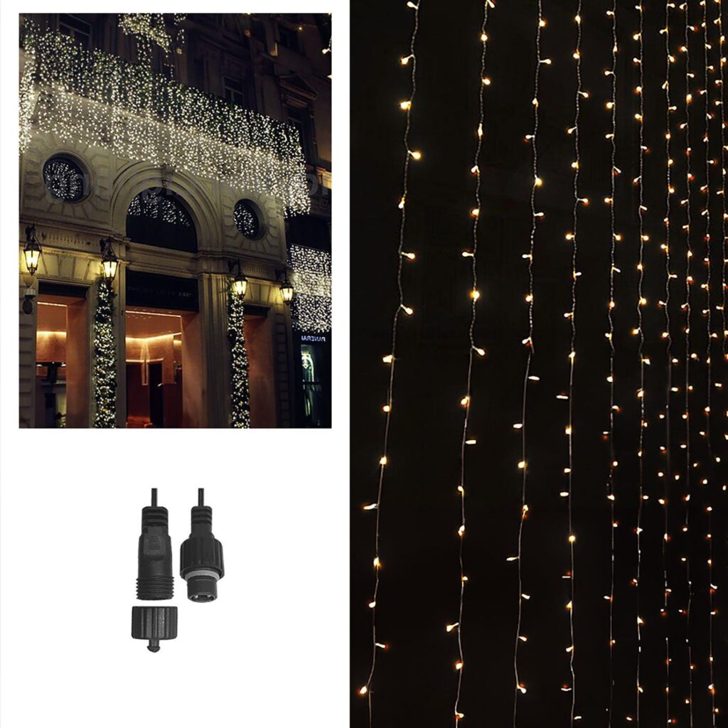 100 led λευκά εξωτερικά κουρτίνα-επέκταση l. V. (δεν περιέχεται ο μετασχηματιστής) Xmasfest 1132399 - 1 τεμ.