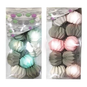 10 led μπαταρίας μπάλες Με χάρτινες μπάλες Φ7,5cm Xmasfest 1132608 - 1 τεμ.