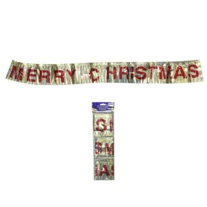 Merry christmas μεταλλιζέ διακοσμητικό 110x12cm Xmasfest 1132627 - 1 τεμ.