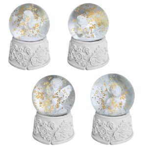 Χιονόμπαλα με αγγελάκι λευκή ø4,5x6,5cm Xmasfest 1132729 - 12 τεμ.