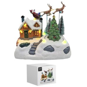 Χωριό xmas ιπτάμενοι τάρανδοι - έλκηθρο 18x12x11cm Xmasfest 1133482 - 1 τεμ.