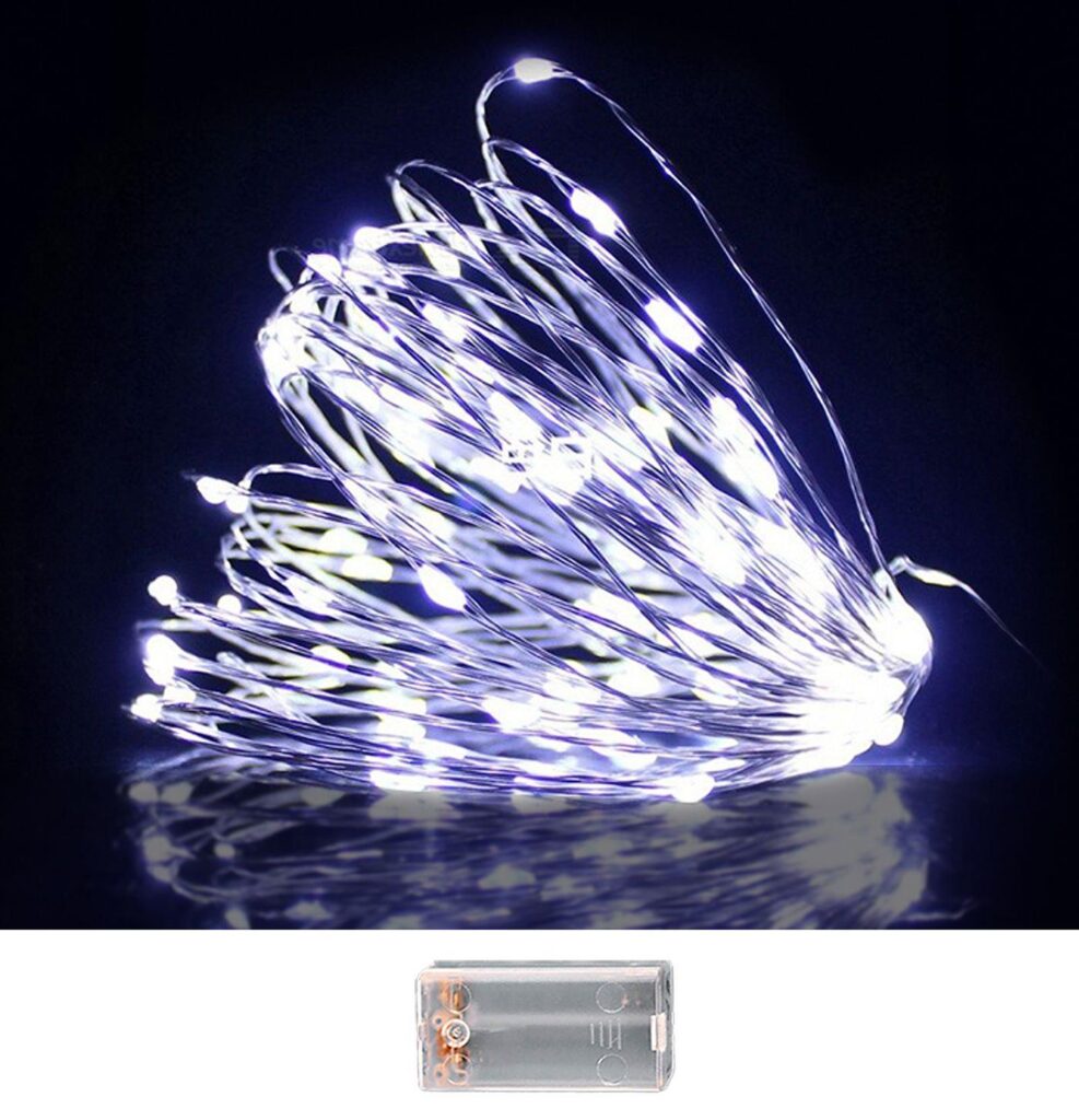 100 λαμπάκια led copper μπαταρίας λευκό ψυχρό σε σειρά σταθερά ip20 10,3m Xmasfest 1133506 - 1 τεμ.