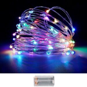 100 λαμπάκια led copper μπαταρίας πολύχρωμα σε σειρά με controller ip20 10,3m Xmasfest 1133508 - 1 τεμ.