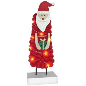 Άγιος ξύλινος με μάλλινο και 10led 29x10x4,5cm Xmasfest 1133539 - 1 τεμ.