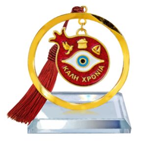 Γούρι επιτραπέζιο κρυστάλλινο μάτι-ρόδι ~8x5cm Xmasfest 1133704 - 1 τεμ.