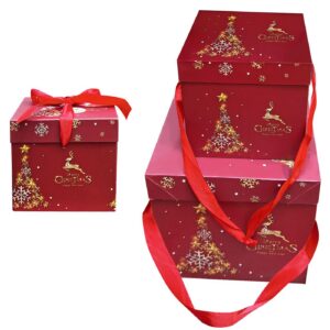 Κουτιά χάρτινα merry chrismas σετ=3 τεμ 10x10x10cm 15x15x15cm 20x20x20cm Xmasfest 1133755 - 1 τεμ.