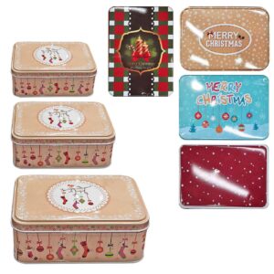 Κουτιά μεταλλικά xmas ορθογώνια σετ=3 τεμ 18x13x6cm 14x10x5cm 12x9x4,5cm Xmasfest 1133816 - 1 τεμ.