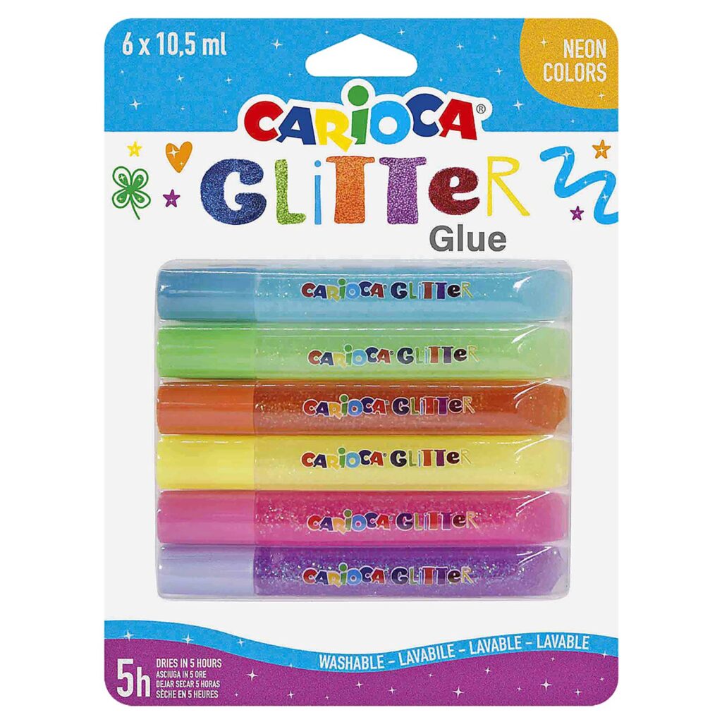 Κόλα Glitter Fluo σετ=6τεμ Carioca 6x10,5ml Carioca 42111 - 1 τεμ.