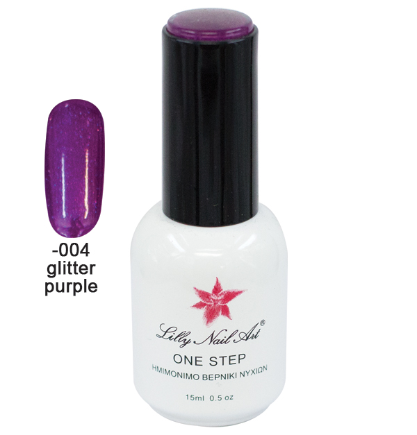 Ημιμόνιμο μανό one step 15ml - Glitter purple [40504001-004] - 1 τεμ.