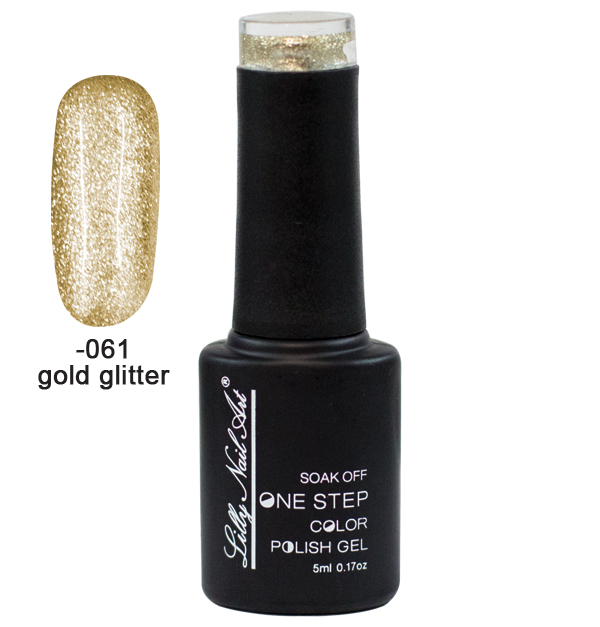 Ημιμόνιμο μανό one step 5ml - Gold glitter [40504002-061] - 1 τεμ.