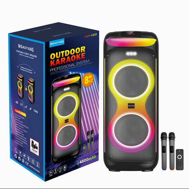 Φορητό ηχείο subwoofer με 2 μικρόφωνα Karaoke - WGY S801 - 116343 - Image 3