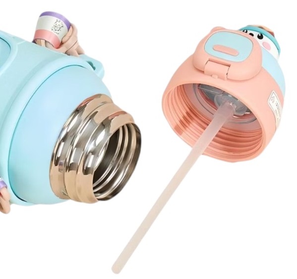 Παιδικό παγούρι-θερμός με καλαμάκι - 500ml - 219422 - Pink - Image 2