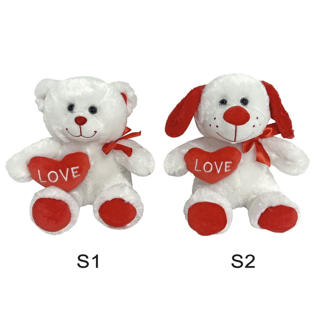 Αρκουδάκι με Φιόγκο & Κόκκινη Καρδιά 30cm ToyMarkt 99447 - 1 τεμ.