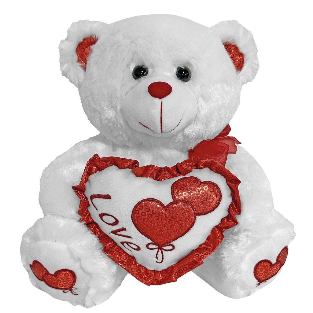 Αρκουδάκι Λευκό με Καρδιά 30cm ToyMarkt 99482 - 1 τεμ.