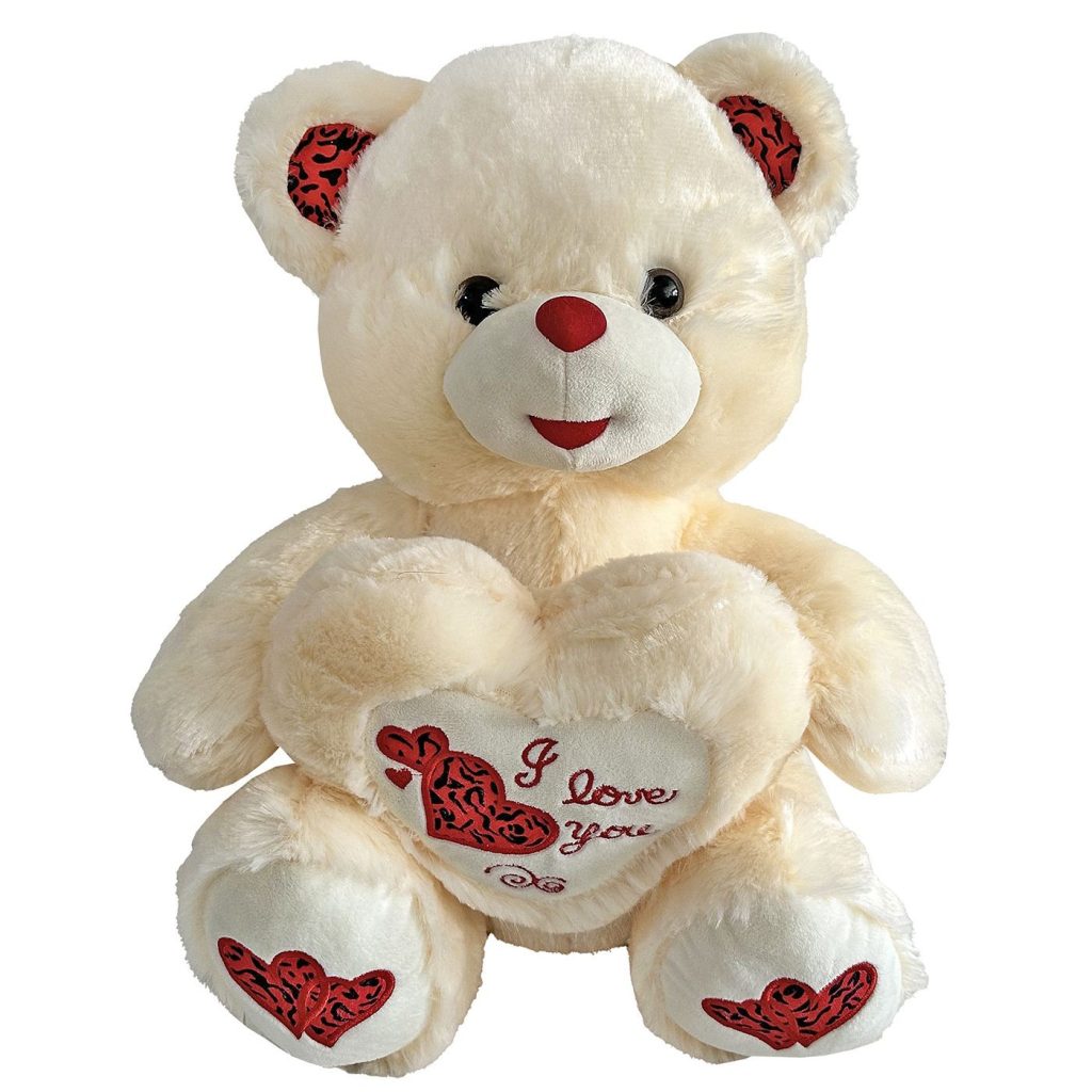Αρκουδάκι Εκρού με Καρδιά Μεγάλο 40cm ToyMarkt 99505 - 1 τεμ.