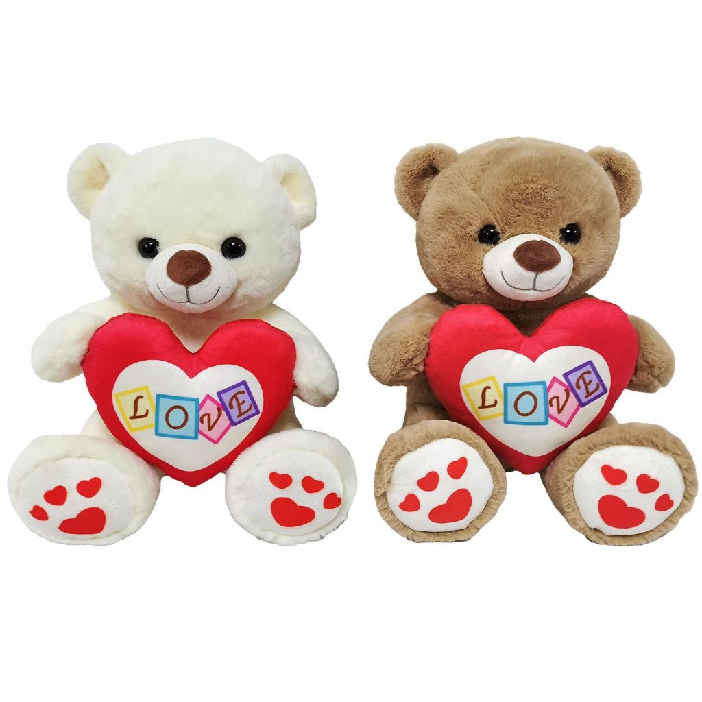 Αρκουδάκι Λούτρινο με Καρδιά Δίχρωμη 30cm ToyMarkt 99523 - 1 τεμ.