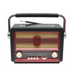 Επαναφορτιζόμενο ραδιόφωνο Retro με ηλιακό πάνελ - M-528-BT - 005286 - Red