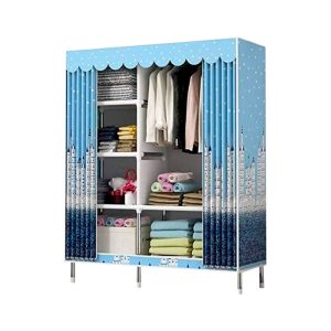 Υφασμάτινη ντουλάπα ρούχων με ράφια - PL13-105 - 521643 - Blue