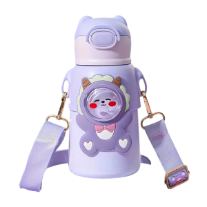 Παιδικό παγούρι-θερμός με καλαμάκι - 500ml - 219453 - Purple