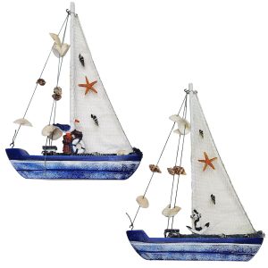 Ψαρόβαρκα Ξύλινη Μεγάλη 33x24cm SummerTiempo 623123 - 2 τεμ.