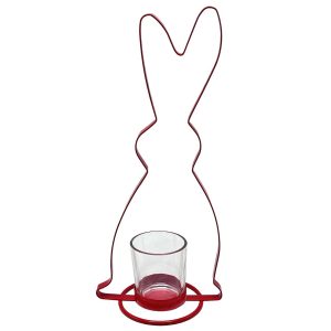 Κηροπήγιο Ρεσώ Κόκκινος Λαγός 31,5x12,5x8,5cm Bunny's 932171 - 1 τεμ.