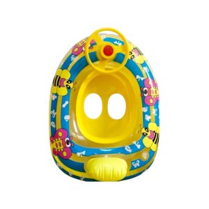 Φουσκωτό σωσίβιο αυτοκινητάκι με κάθισμα και τιμόνι με κόρνα - 70cm - 150540 - Yellow/Blue